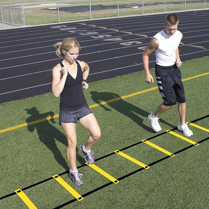 Agility Ladder - Balance Training Tool Workout Ladder | Sports Conditioning Ladder, Athletic Agility Trainer, Exercise & Fitness Equipment, Soccer Speed Ladder for Adults, Kids, Boys, Students