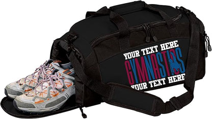 Personalized Men’s Gymnastics Duffel Bag – Custom Name & Team Colors Gym Bag for Boys Gymnast – Athlete Gear Bag for Practice, Meets & Travel