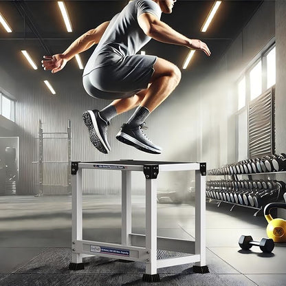 GanFindX Steel Plyometric Jump Box,12/18 Inch Heavy Duty Plyo Platform, Non-Slip Workout Step Box for Home Gym, Agility, Strength & Conditioning Training