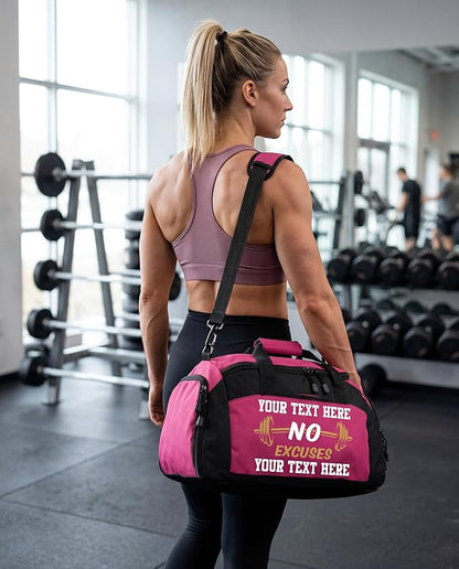 Personalized Weightlifting Duffel Bag – Custom Gym Bag with Name & Logo – Heavy Duty Workout Bag for Men & Women – Lifting, Powerlifting, Bodybuilding Training Gear