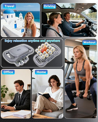 16-Head Massage Gun, Deep Tissue Percussion Massager with 9 Modes & 9 Intensities, 2600mAh Battery Back Bassager for Pain Relief Deep Tissue for Muscle Pain Relief in Back, Legs, Shoulders