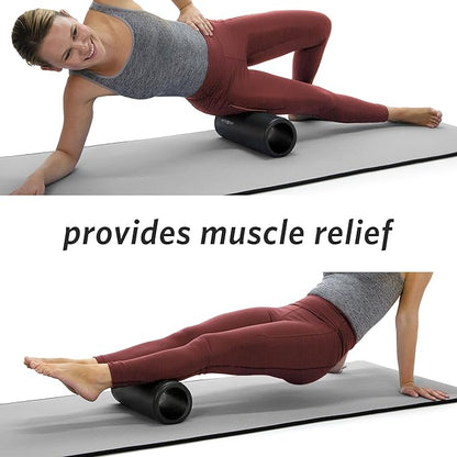 MICRODRY Deluxe Fitness Foam Back Roller for Muscle Relief, Roller for Yoga, Stretching, Deep Tissue Firm Massage & Trigger Point Release, Exercise Workout at Home or Gym, 13x5.3, Blue