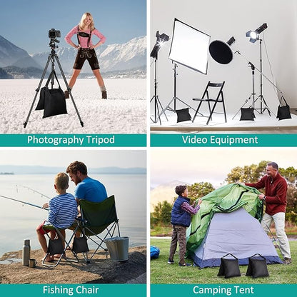 Aimosen 12 Packs Sandbags Weight Bags for Light Stand Photography Video Support, Heavy Duty Saddlebags for Backdrop Stand, Photo Tripod, Canopy, Pop up Tent, Umbrella Base, Fishing Chair, Wedding Shed
