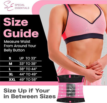 Special Essentials Waist Trainer for Women & Men Adjustable Sweat Band Waist Trimmer For Core Stability & Training Workouts