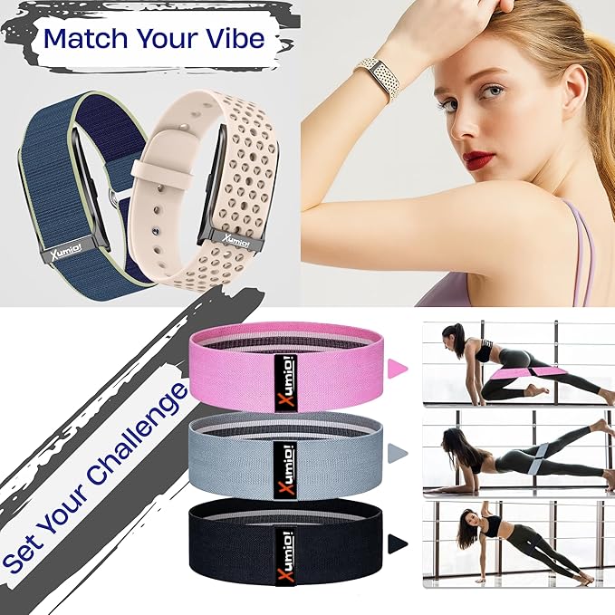 Screenless - Smart Health & Activity Tracker with 3 Premium Resistance Bands | Track Heart Rate, Sleep & Activity | Tone, Strengthen & Sculpt at Home or on The Go