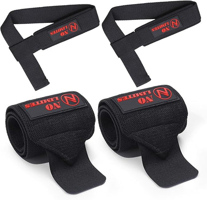 Wrist Wraps for Weightlifting & Lifting Straps Set for Strength Training, Deadlifting, Powerlifting Gym Straps, Durable Wrist Support for Men & Women