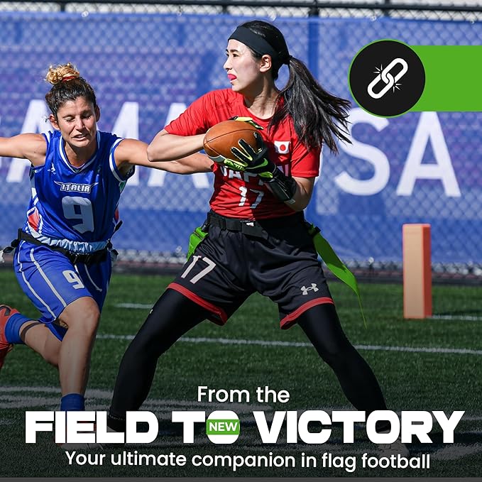 Gameday Flag Football Set – Kits for 2–14 Players w/Belts, Agility Cones & Carry Bag – Available in Multi Colors & Sizes
