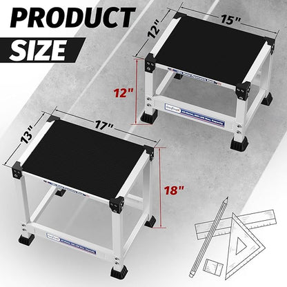 GanFindX Steel Plyometric Jump Box,12/18 Inch Heavy Duty Plyo Platform, Non-Slip Workout Step Box for Home Gym, Agility, Strength & Conditioning Training