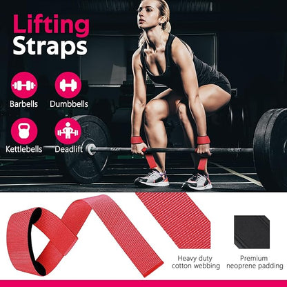 WALITO 8Pcs Barbell Pad Set for Hip Thrust - Squat Pad,Gym Accessories for Women with Bar Bad,Bench Press, with Gym Ankle Straps,Resistance Bands for Working Out,Lifting Strap,Carry Bag