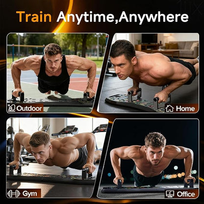 LALAHIGH Push Up Board,36 in 1 Home Gym Equipment with Ab Roller Wheel & Resistance Bands, Portable Foldable Workout Board for Full Body Strength Training Men Women,Gift for Boyfriend