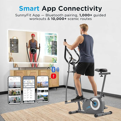 JLL Smart Upright Elliptical & Full-Body Cross Trainer – Compact, Low-Impact Cardio Machine for Home, Arm & Leg Workout, Whisper-Quiet, Heart Rate Monitor, Bluetooth with Fit App, Magnetic Resistance