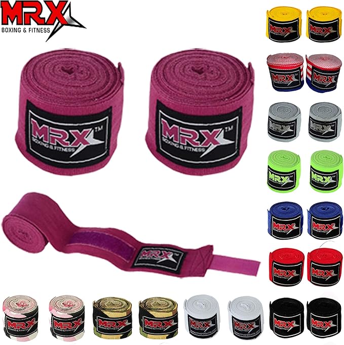 MRX BOXING & FITNESS Boxing Hand Wraps 100% Cotton Multi Colors Great for MMA Boxing Muay Thai Kick Boxing Training 118, 160, 180 Length