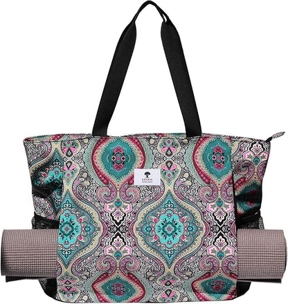 ESVAN Yoga Mat Bag Yoga Tote Carrier Shoulder Bag Carryall Tote for Office,Yoga,Pilates,Travel,Beach and Gym