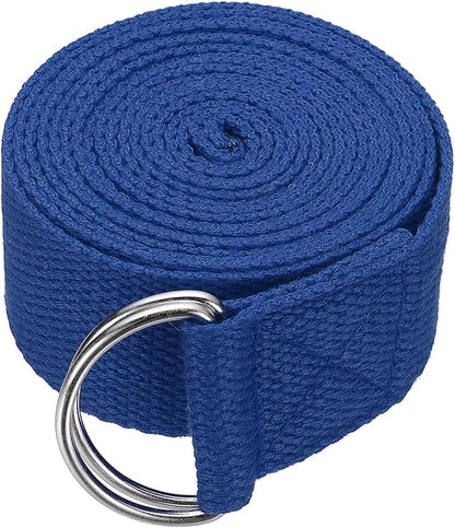 Yoga Strap for Stretching, Athletic Stretch Band with Adjustable Metal D Ring Buckle Yoga Bands