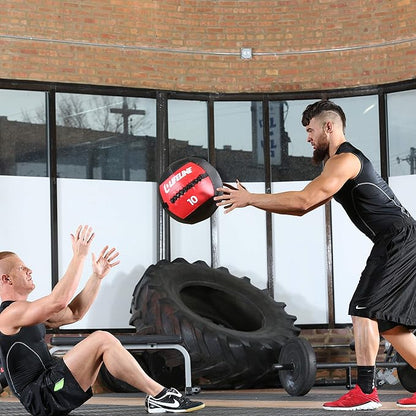 Lifeline Wall Ball Weighted Medicine Ball Core Strength with Sewn Exterior - Coordination, Stability, Cardio, Plyometrics, Crossfit