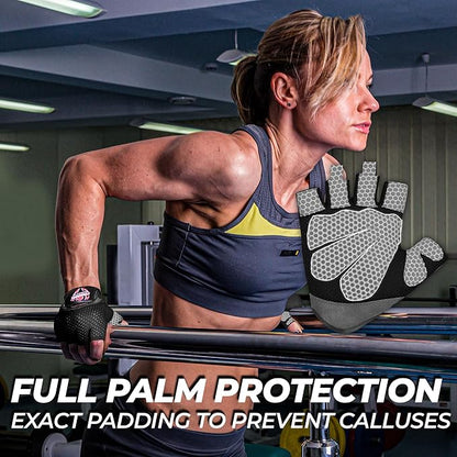 FIGHTSENSE Weight Lifting Gloves with Full Palm Protection, Workout Gloves for Men Women, Breathable Exercise Gym Gloves for Weightlifting, Fitness, Cycling, Pull ups, Deadlifting