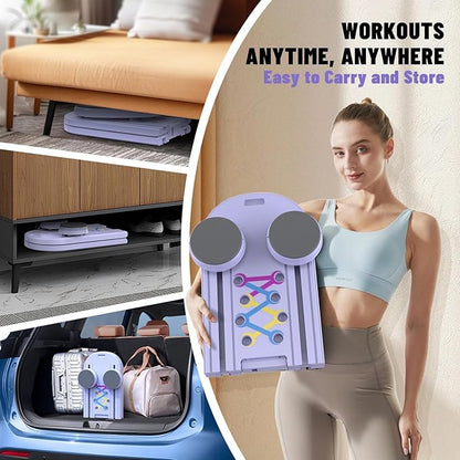 Maksone Pilates Board – 6-in-1 Foldable Reformer Training Kit with Auto-Rebound Ab Roller & Digital Display – Portable Home Core Workout Equipment for Abs, Muscle Toning & Full-Body Fitness