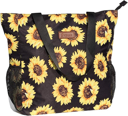Original Floral Water Resistant Large Tote Bag Shoulder Bag for Gym Beach Travel Daily Bags Upgraded