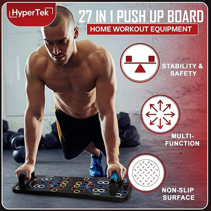 Hybertek 27 in 1 Pro Push Up Board | Multi Functional Foldable Push Up Stand for Strength Training, Fat Burning & Full Body Workout at Home | Muscle Training Push Up Bar Board for Men & Woman Fitness
