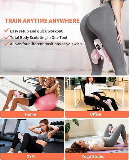 Thigh Master, Kegel Exerciser for Women, Pelvic Floor & Hip Trainer with 5 Resistance Bands, Thigh Glutes and Leg Slimming, Light Pink, Home Fitness Equipment