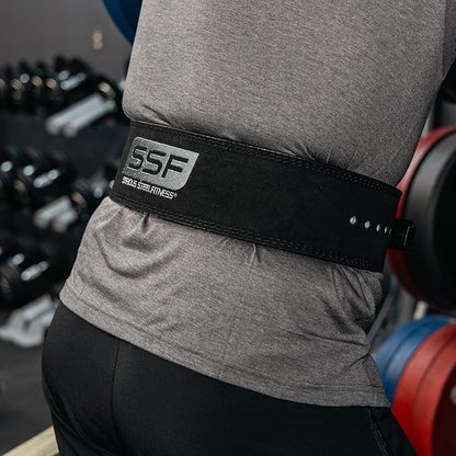 SERIOUS STEEL FITNESS Leather Weight Lifting Belt | Powerlifting, Weightlifting & Exercise Belt | 4" Wide & 10mm Thick