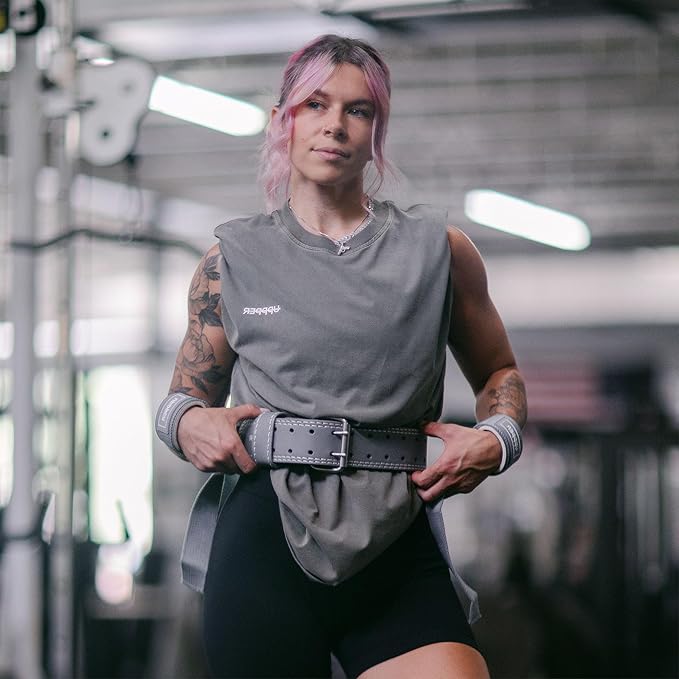 UPPPER Weight Lifting Belt - Double Prong 4” to 2.5” Tapered Premium Lifting Belt for Men and Women - Ultimate Back Support For Weightlifting and Powerlifting | Premium Fitness Gear