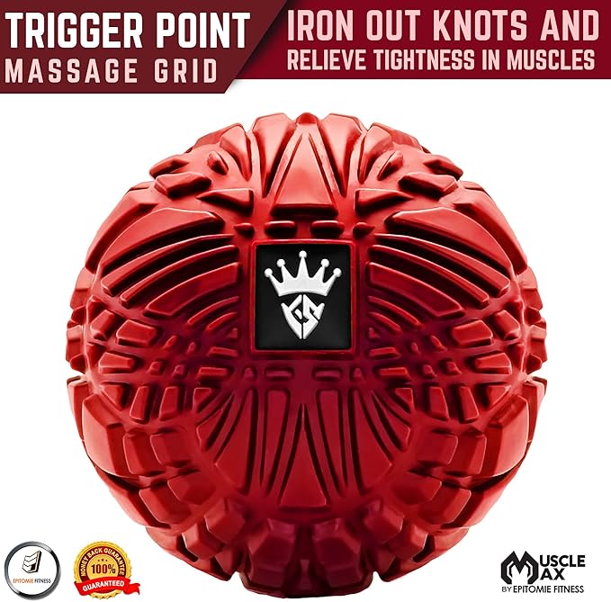 Muscle Max Massage Ball - Therapy Ball for Trigger Point Massage - Deep Tissue Massager for Myofascial Release - Mobility Ball for Exercise & Recovery