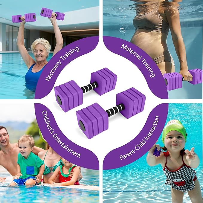 Aquatic Exercise Dumbbells, 2PCS Foam Water Weights, Aerobic Exercise Fitness Equipment Dumbbell, Dumbbells Set for Water Aerobics Weight Loss, Pool Fitness, Underwater Exercise