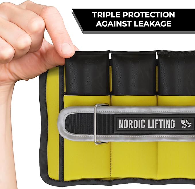 Nordic Lifting Adjustable Ankle Weights for Women & Men – 1 Pair (2–10 lbs) Wrist, Arm & Leg Weights for Gym, Yoga & Home Workouts – Secure Fit Strap Design – Durable Fitness Training Equipment