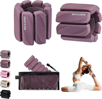 Ankle Weights Set of 2 (1 lb/2 lb Each) for Women Men Adjustable Wrist Bracelet for Home Gym Weighted Bangles Wristbands Leg Arm Weights for Walking Swimming Running Pilates Yoga Gym