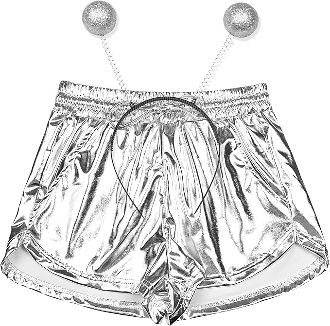 Perfashion Women's Metallic Shorts Summer Sparkly Hot Outfit Shiny Short Pants