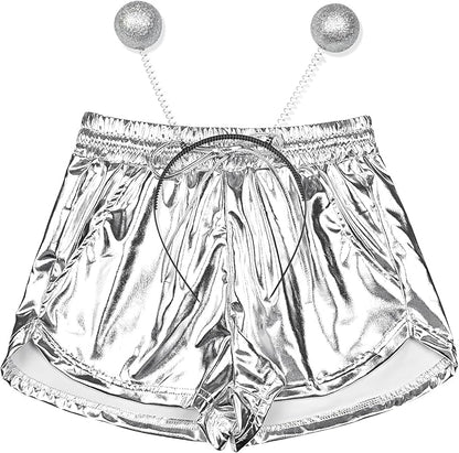 Perfashion Women's Metallic Shorts Summer Sparkly Hot Outfit Shiny Short Pants
