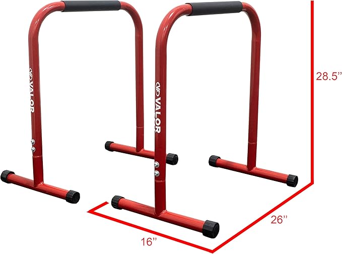 Valor Fitness Non-Slip Dip Station Stands – Bodyweight Exercise Equipment for Dips, L-Sits, Rows, Push-Ups, Pull-Ups Uppr Body Workout - Home Gym Strength Training