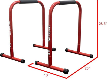 Valor Fitness Non-Slip Dip Station Stands – Bodyweight Exercise Equipment for Dips, L-Sits, Rows, Push-Ups, Pull-Ups Uppr Body Workout - Home Gym Strength Training