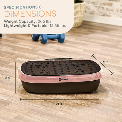 Lifepro HexaPlate Lite Vibration Plate Exercise Machine with Magnetic Acupoints - Full Body Vibration Platform for Beginners and Recovery - Lymphatic Drainage Massager for Muscle Toning and Fitness