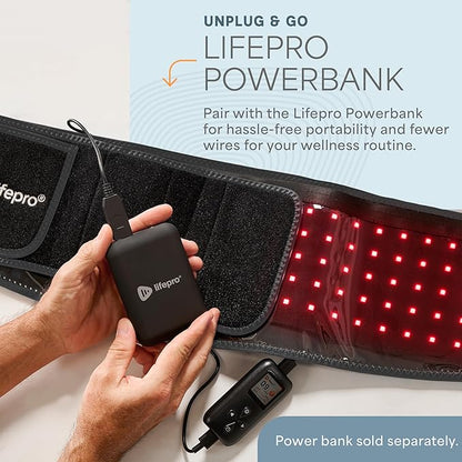 Lifepro Red Light Therapy Belt – Allevared Infrared Red Light Therapy for Body, Back Pain and Shoulder - 660nm & 850nm Near Infrared Heating Pad – Adjustable & Portable for Wellness & Relaxation