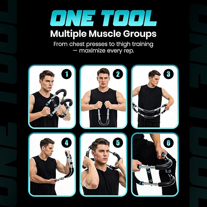 Twister Arm Trainer with Adjustable 5 Resistance Levels (40–120 lbs), 4 Springs, Anti-Slip Handles, Carry Bag - Chest Trainer Equipment for Men & Women, Home Gym Strength Trainer