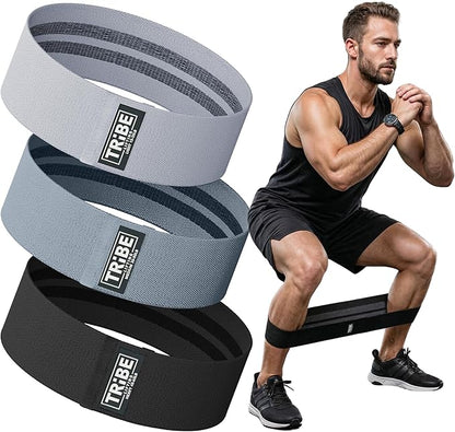 Tribe Lifting Fabric Resistance Bands for Legs - Workout Bands Resistance Bands for Men and Women - Booty Bands for Working Out - Exercise Bands Resistance Bands Set - Elastic Bands for Exercise