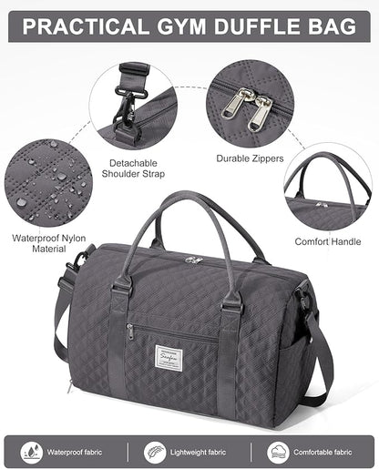 Gym Bag Womens,Travel Duffel Carry on Bag Sport Tote Bag Weekend Overnight Bag