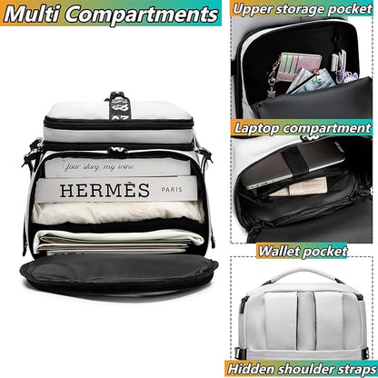 Gym Duffle Bag Backpack with Shoe Compartment,4 ways Travel Backpack for Women and Men,Multi-Functional Weekender bag with Waterproof Layer&Laptop Compartment for Fitness, Travel,Camping
