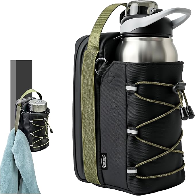 Magnetic Gym Bag - 11LB Ultra-Strong Force, Large 50oz Bottle Holder with Towel Loop, Magnetic Gym Water Bottle Bag For Gym Fitness, Workout, Outdoor