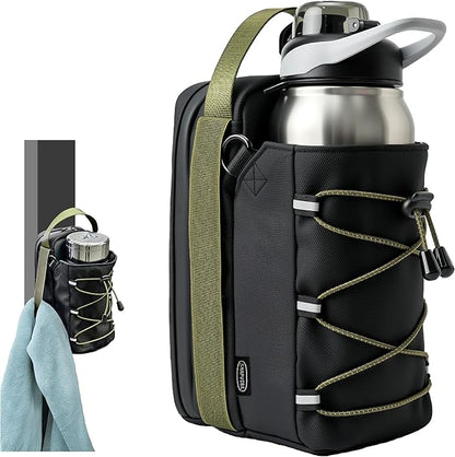 Magnetic Gym Bag - 11LB Ultra-Strong Force, Large 50oz Bottle Holder with Towel Loop, Magnetic Gym Water Bottle Bag For Gym Fitness, Workout, Outdoor