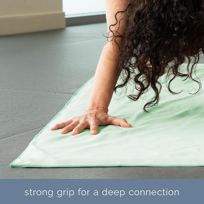 S&T INC. Microfiber Yoga Mat Towel, Quick Dry Towel, Soft and Absorbent for Gym, Pilates, and Hot Yoga Mat, 1 Pack, 26.5 inches x 72 inches, Sage Green