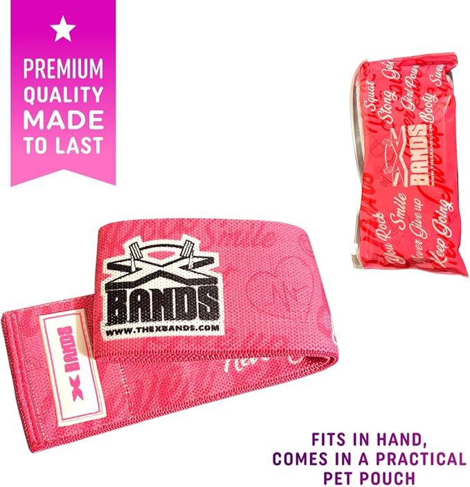 The X Bands Exercise Resistance Bands - Non-Slip Extra Thick Fabric Hip Loop Booty Bands - 20, 30, 40, 50 lb - Fitness Workout for Legs, Butt Training, Stretching, Yoga