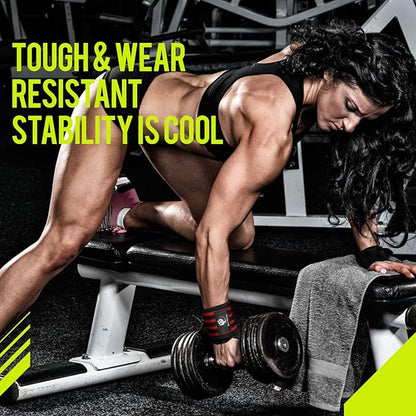 Slim Panda Wrist Wraps for Powerlifting & Weightlifting - Adjustable 18" Straps with Thumb Loops | Heavy Duty Wrist Support for Deadlift, Bench Press, Squats, 1 Pair