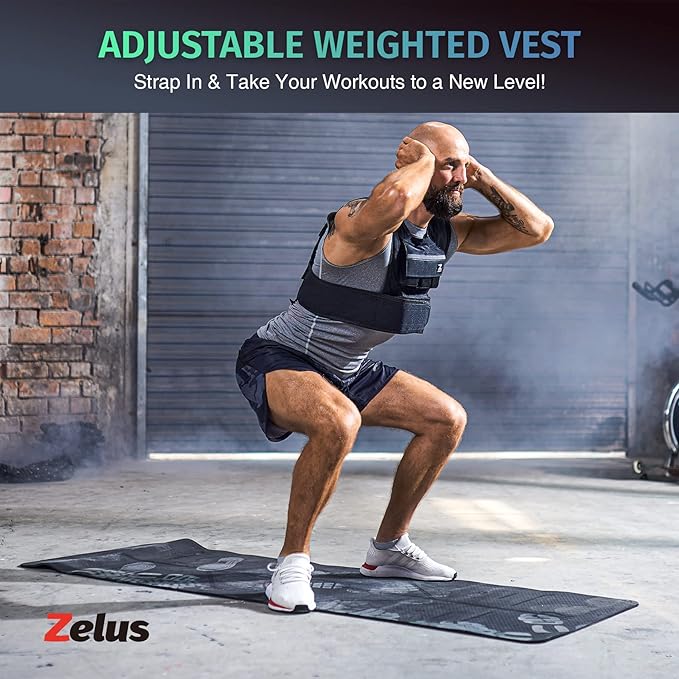 ZELUS Weighted Vest, 20lb/23lb/30lb/45lb/60lb Vest Adjustable Weights for Exercise, Weight Vest for Men, Workout Vest for Home Workouts Cardio Strength Training Weight Loss