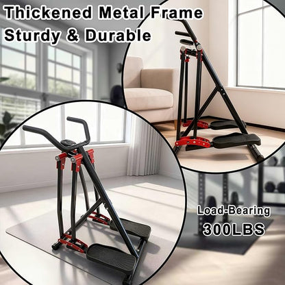 Air Walker Exercise Machine, Space Walker Elliptical Trainer with LCD Display, Adjustable Resistance for Home Use, Foldable Elliptical Whole Body Cardio Workout Equipment