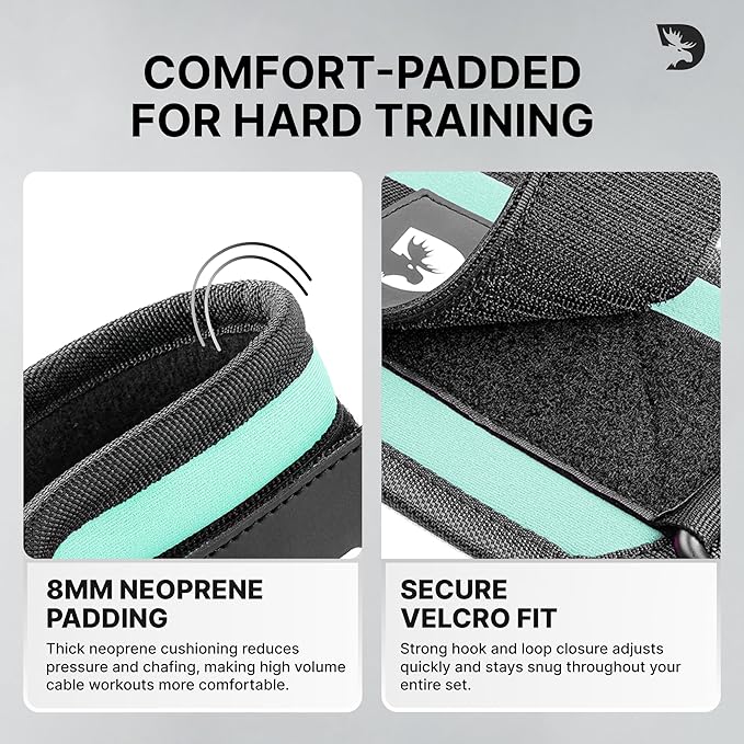 DMoose Fitness Ankle Strap for Cable Machine - One Size Fit with Premium Padding Cuffs, Ankle Bands for Working Out, Booty Workouts, Leg Extension, Hip Abductors, Kickbacks & Lower Body Exercises