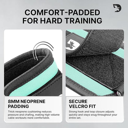 DMoose Fitness Ankle Strap for Cable Machine - One Size Fit with Premium Padding Cuffs, Ankle Bands for Working Out, Booty Workouts, Leg Extension, Hip Abductors, Kickbacks & Lower Body Exercises