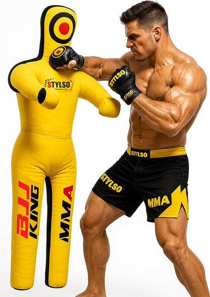 Unfilled Grappling Dummy – Adult Life Size Wrestling & BJJ Training Dummy, MMA Jiu Jitsu Judo Takedown & Throwing Practice, Heavy-Duty Triple-Stitched Canvas Submission Dummy